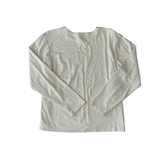 Women’s Ivory Long Sleeve Crew Neck Top x Talbots Petite (Medium) - Picture 4 of 4